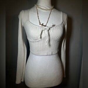 Aeropostale Cream Knit Crop Top